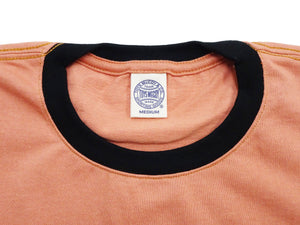 TOYS McCOY Men's 30th Anniversary Graphic Ringer T-Shirt, Heavyweight 100% Cotton Tubular Jersey Tee with No Side Seams, Unwashed, Made in Japan (TMC2609 Muted Carrot with Black Trim)