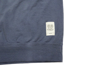 TOYS McCOY Men's Short Sleeve Raglan Sweatshirt, Garment-Dyed Loopback French Terry, V-Gusset Crewneck, Made in Japan (TMC2612  120 Garment-Dyed Washed Blue)
