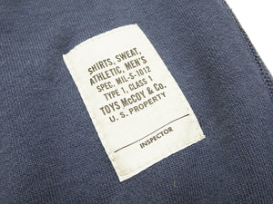 TOYS McCOY Men's Short Sleeve Raglan Sweatshirt, Garment-Dyed Loopback French Terry, V-Gusset Crewneck, Made in Japan (TMC2612  120 Garment-Dyed Washed Blue)