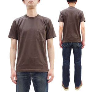 TOYS McCOY Men's Plain Short Sleeve Pocket T-Shirt - Steve McQueen Inspired, Tubular Knit Jersey, Unwashed, Made in Japan (TMC2615 021 Muted Charcoal)