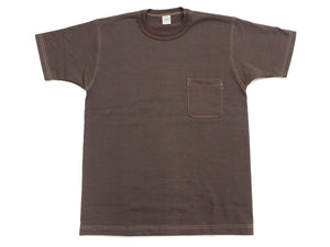 TOYS McCOY Men's Plain Short Sleeve Pocket T-Shirt - Steve McQueen Inspired, Tubular Knit Jersey, Unwashed, Made in Japan (TMC2615 021 Muted Charcoal)
