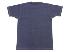 TOYS McCOY Men's Plain Short Sleeve Pocket T-Shirt - Steve McQueen Inspired, Tubular Knit Jersey, Unwashed, Made in Japan (TMC2615 120 Muted Blue)