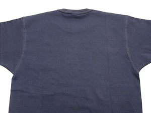 TOYS McCOY Men's Plain Short Sleeve Pocket T-Shirt - Steve McQueen Inspired, Tubular Knit Jersey, Unwashed, Made in Japan (TMC2615 120 Muted Blue)