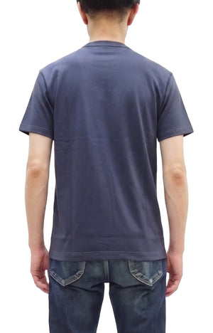 TOYS McCOY Men's Plain Short Sleeve Pocket T-Shirt - Steve McQueen Inspired, Tubular Knit Jersey, Unwashed, Made in Japan (TMC2615 120 Muted Blue)