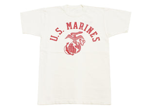 TOYS McCOY Men's Taxi Driver "U.S. Marines" Graphic Short Sleeve T-Shirt - Garment-Dyed Circular-Knit Tubular Tee - Made in Japan (TMC2624 011 Off-White)