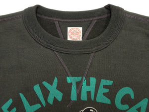 TOYS McCOY Men's Felix the Cat Vintage-Inspired Sweatshirt, 14.8 oz. Extra Heavyweight 100% Cotton Brushed-Back Fleece, Tubular Body, Double-V Inserts, Unwashed, Made in Japan (TMC2643 030 Faded Black)