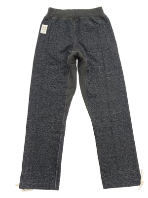 TOYS McCOY Men's Vintage-Inspired Heavyweight Sweatpants, 100% Cotton Black Heather Brushed Fleece, Regular Straight Fit, Rib-Knit Waistband and Crotch Gusset, Waist and Hem Drawstrings, Unwashed, Made in Japan (TMC2665, 031 Black Heather)