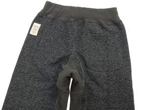 TOYS McCOY Men's Vintage-Inspired Heavyweight Sweatpants, 100% Cotton Black Heather Brushed Fleece, Regular Straight Fit, Rib-Knit Waistband and Crotch Gusset, Waist and Hem Drawstrings, Unwashed, Made in Japan (TMC2665, 031 Black Heather)