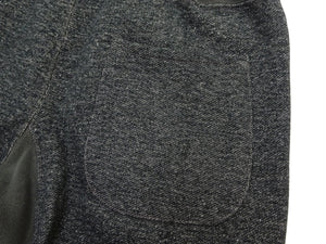 TOYS McCOY Men's Vintage-Inspired Heavyweight Sweatpants, 100% Cotton Black Heather Brushed Fleece, Regular Straight Fit, Rib-Knit Waistband and Crotch Gusset, Waist and Hem Drawstrings, Unwashed, Made in Japan (TMC2665, 031 Black Heather)