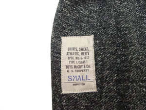 TOYS McCOY Men's Vintage-Inspired Heavyweight Sweatpants, 100% Cotton Black Heather Brushed Fleece, Regular Straight Fit, Rib-Knit Waistband and Crotch Gusset, Waist and Hem Drawstrings, Unwashed, Made in Japan (TMC2665, 031 Black Heather)