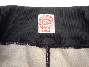 TOYS McCOY Men's Vintage-Inspired Heavyweight Sweatpants, 100% Cotton Black Heather Brushed Fleece, Regular Straight Fit, Rib-Knit Waistband and Crotch Gusset, Waist and Hem Drawstrings, Unwashed, Made in Japan (TMC2665, 031 Black Heather)