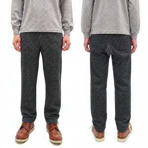TOYS McCOY Men's Vintage-Inspired Heavyweight Sweatpants, 100% Cotton Black Heather Brushed Fleece, Regular Straight Fit, Rib-Knit Waistband and Crotch Gusset, Waist and Hem Drawstrings, Unwashed, Made in Japan (TMC2665, 031 Black Heather)