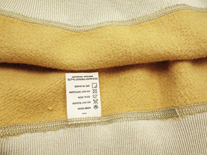 TOYS McCOY Men's Plain Two-Tone Crew Neck Sweatshirt, 14.8 oz. Extra-Heavyweight Brushed-Back Cotton, Tubular Body, Unwashed, Made in Japan (TMC2670 061 Mustard / Beige)
