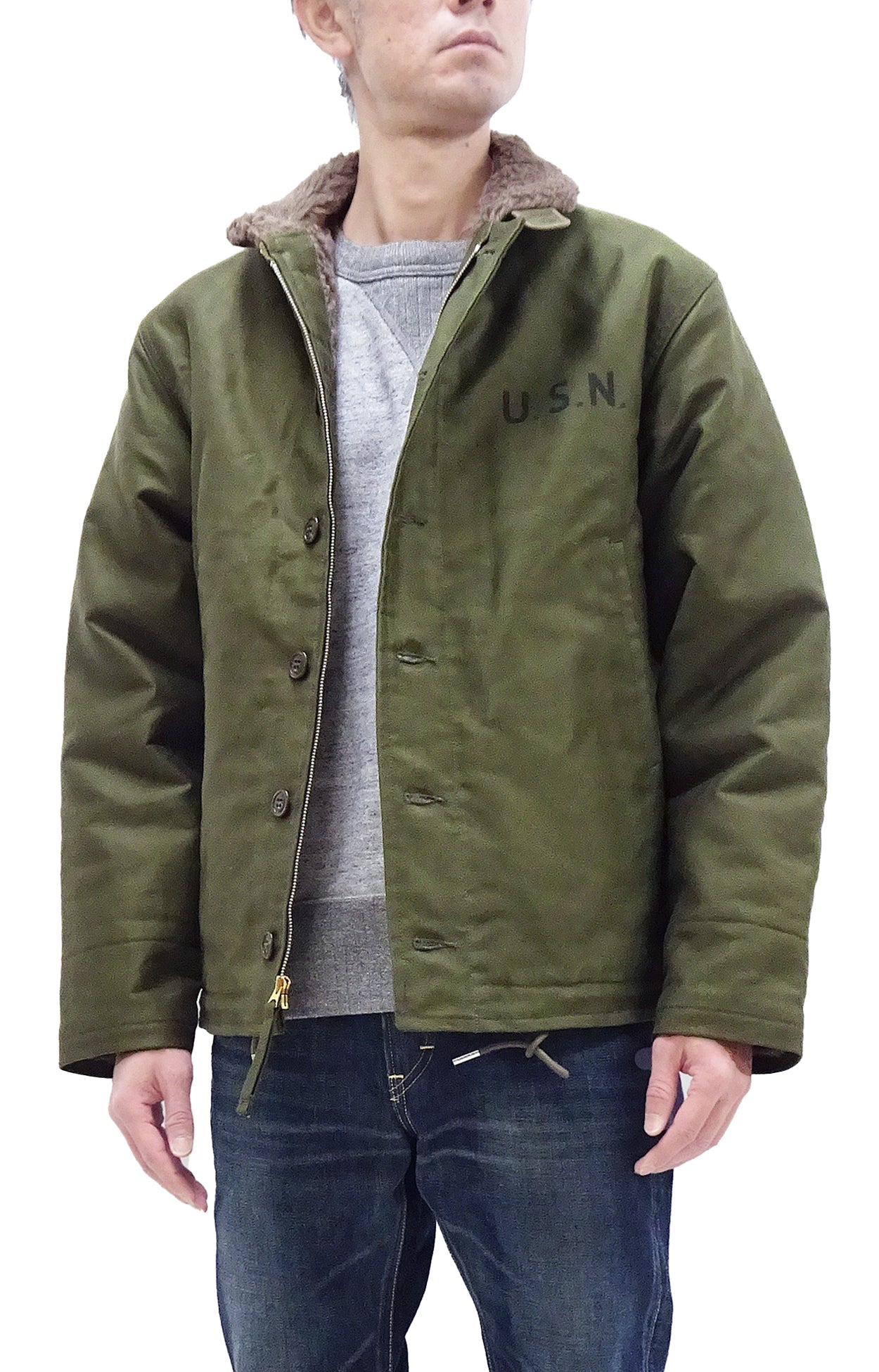 TOYS McCOY Jacket Men's Reproduction of US Navy N-1 Deck Jacket N1 Olive  TMJ2335