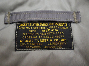 TOYS McCOY MA-1 Flight Jacket Men's Reproduction of Albert Turner MA1 Bomber Jacket TMJ2331 Sage-Gray