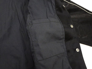 TOYS McCOY Jacket Men's Felix The Cat Unfilled Satin Varsity Jacket TMJ2401 Black