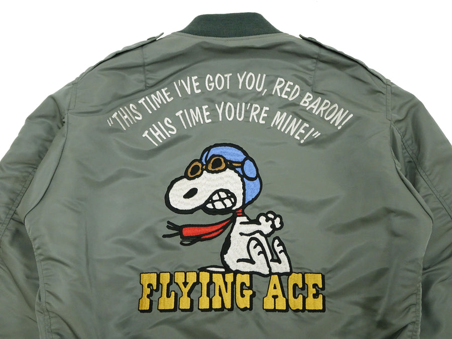 TOYS McCOY Jacket Men's Snoopy Custom L-2B Flight Jacket L2B Bomber Jacket TMJ2403 Sage-Green
