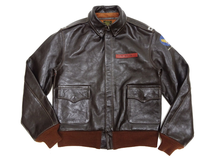 TOYS McCOY Steve McQueen A-2 Flight Jacket Men's A2 Leather Bomber Jacket TMJ2412 Seal-Brown