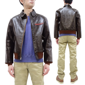 TOYS McCOY Steve McQueen A-2 Flight Jacket Men's A2 Leather Bomber Jacket TMJ2412 Seal-Brown