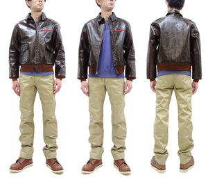 TOYS McCOY Steve McQueen A-2 Flight Jacket Men's A2 Leather Bomber Jacket TMJ2412 Seal-Brown