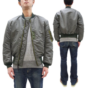 TOYS McCOY MA-1 Flight Jacket Men's Reproduction of Albert Turner MA1 Bomber Jacket TMJ2432 Sage-Gray