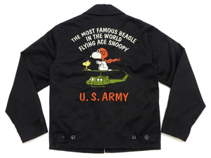 TOYS McCOY Snoopy Embroidered Jacket Men's Casual Vietnam Tour Jacket Style Souvenir Jacket TMJ2504 Black