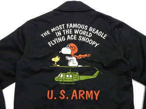 TOYS McCOY Snoopy Embroidered Jacket Men's Casual Vietnam Tour Jacket Style Souvenir Jacket TMJ2504 Black
