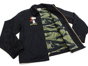 TOYS McCOY Snoopy Embroidered Jacket Men's Casual Vietnam Tour Jacket Style Souvenir Jacket TMJ2504 Black