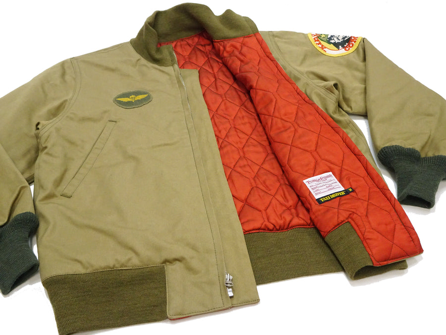 TOYS McCOY Men's Taxi Driver Tanker Jacket TMJ2515 Khaki - Official Licensed Travis Bickle Movie Costume Revival