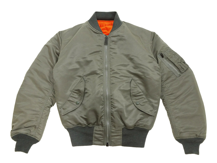 TOYS McCOY Men's Steve McQueen MA-1 Flight Jacket - MIL-J-8279E MA1 E-Type Bomber Jacket Reproduction - Made in Japan (TMJ2519 161 Sage)