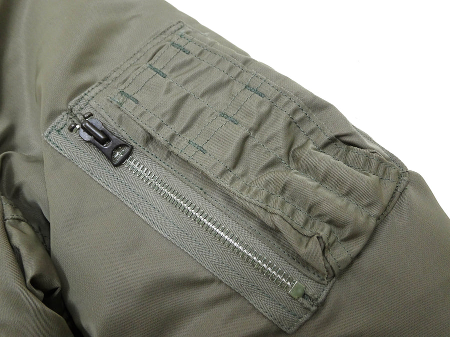 TOYS McCOY Men's Steve McQueen MA-1 Flight Jacket - MIL-J-8279E MA1 E-Type Bomber Jacket Reproduction - Made in Japan (TMJ2519 161 Sage)