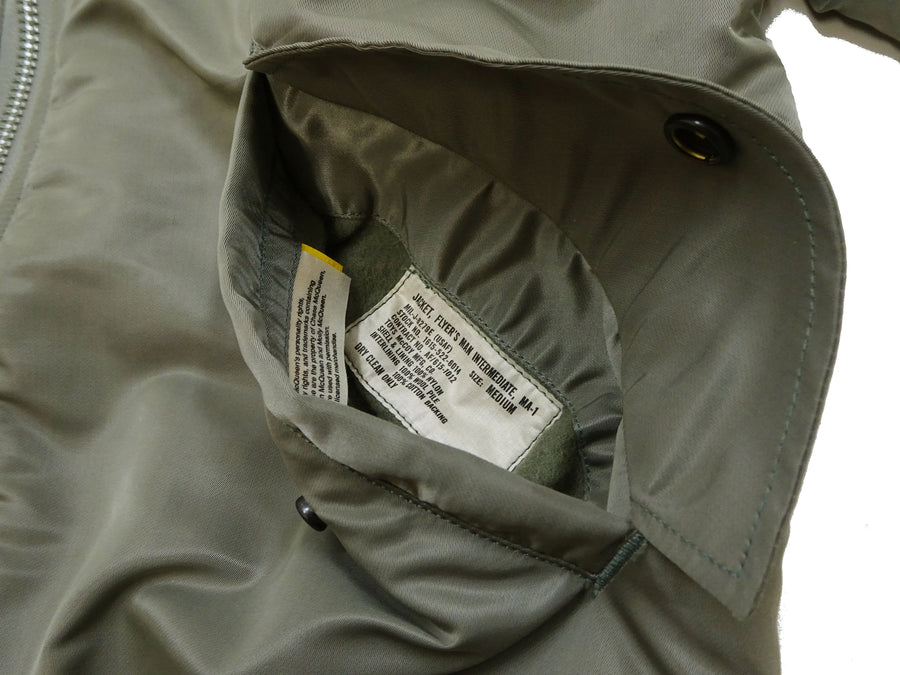 TOYS McCOY Men's Steve McQueen MA-1 Flight Jacket - MIL-J-8279E MA1 E-Type Bomber Jacket Reproduction - Made in Japan (TMJ2519 161 Sage)