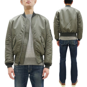 TOYS McCOY Men's Steve McQueen MA-1 Flight Jacket - MIL-J-8279E MA1 E-Type Bomber Jacket Reproduction - Made in Japan (TMJ2519 161 Sage)