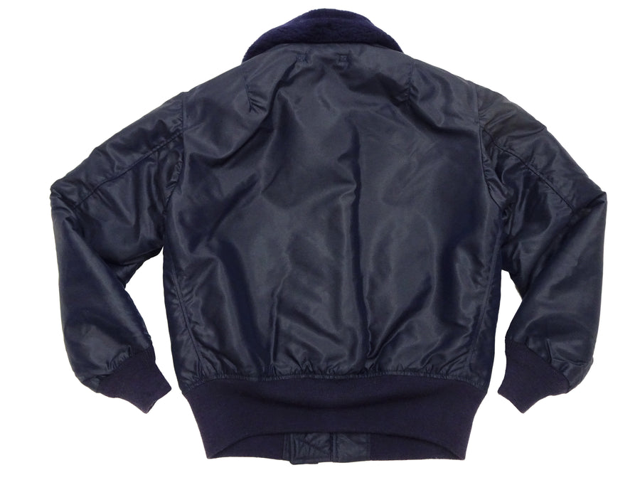 TOYS McCOY Men's USAF B-15C Flight Jacket, Albert Turner Reproduction Nylon Bomber Jacket with Mouton Fur Collar - Made in Japan (TMJ2530 Air Force Blue)