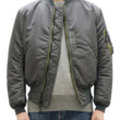 Load image into Gallery viewer, TOYS McCOY Men&#39;s MA-1 Flight Jacket - Albert Turner Reproduction, Sage Gray Nylon Bomber Jacket, Made in Japan TMJ2533
