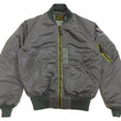 Load image into Gallery viewer, TOYS McCOY Men&#39;s MA-1 Flight Jacket - Albert Turner Reproduction, Sage Gray Nylon Bomber Jacket, Made in Japan TMJ2533
