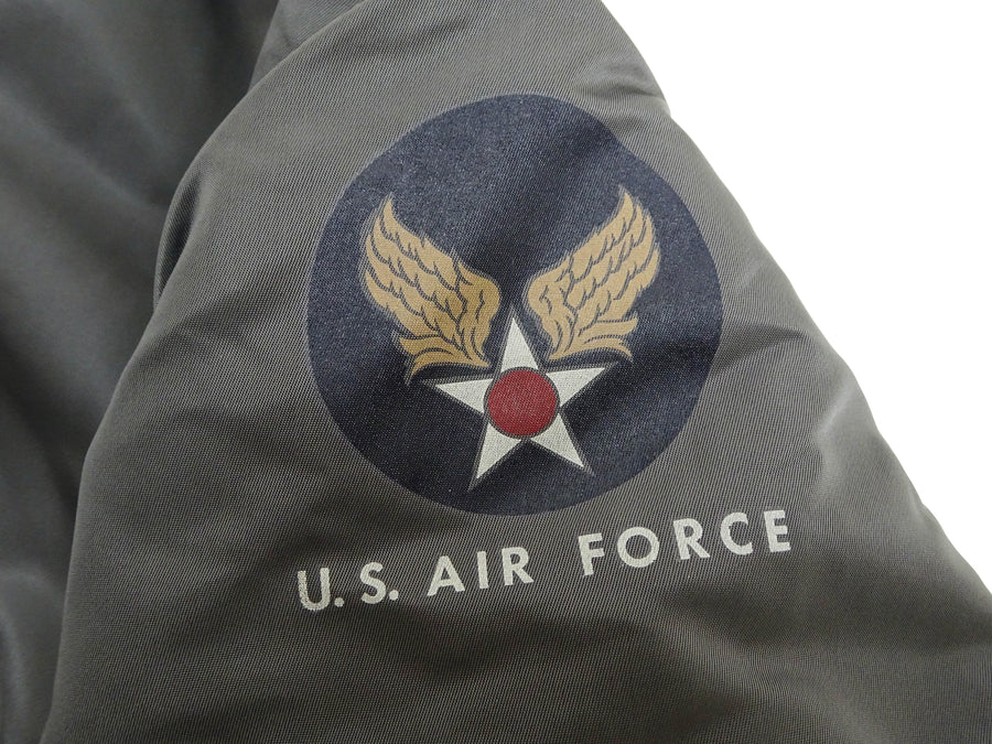 TOYS McCOY Men's MA-1 Flight Jacket - Albert Turner Reproduction, Sage Gray Nylon Bomber Jacket, Made in Japan TMJ2533