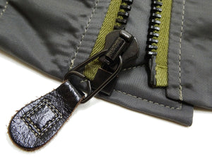 TOYS McCOY Men's MA-1 Flight Jacket - Albert Turner Reproduction, Sage Gray Nylon Bomber Jacket, Made in Japan TMJ2533