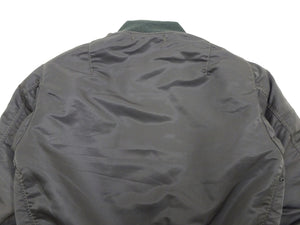 TOYS McCOY Men's MA-1 Flight Jacket - Albert Turner Reproduction, Sage Gray Nylon Bomber Jacket, Made in Japan TMJ2533