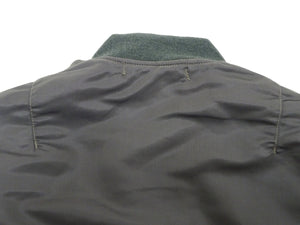 TOYS McCOY Men's MA-1 Flight Jacket - Albert Turner Reproduction, Sage Gray Nylon Bomber Jacket, Made in Japan TMJ2533