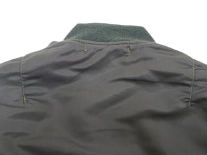 TOYS McCOY Men's MA-1 Flight Jacket - Albert Turner Reproduction, Sage Gray Nylon Bomber Jacket, Made in Japan TMJ2533