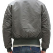 Load image into Gallery viewer, TOYS McCOY Men&#39;s MA-1 Flight Jacket - Albert Turner Reproduction, Sage Gray Nylon Bomber Jacket, Made in Japan TMJ2533
