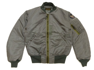 TOYS McCOY Men's MA-1 Flight Jacket, ALBERT TURNER MIL-J-8279A Reproduction, Nylon Twill Shell, Wool Pile Interlining, Made in Japan (TMJ2640, Sage)
