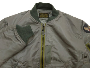 TOYS McCOY Men's MA-1 Flight Jacket, ALBERT TURNER MIL-J-8279A Reproduction, Nylon Twill Shell, Wool Pile Interlining, Made in Japan (TMJ2640, Sage)
