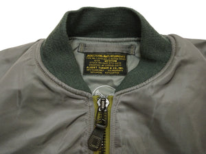 TOYS McCOY Men's MA-1 Flight Jacket, ALBERT TURNER MIL-J-8279A Reproduction, Nylon Twill Shell, Wool Pile Interlining, Made in Japan (TMJ2640, Sage)