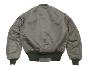 TOYS McCOY Men's MA-1 Flight Jacket, ALBERT TURNER MIL-J-8279A Reproduction, Nylon Twill Shell, Wool Pile Interlining, Made in Japan (TMJ2640, Sage)
