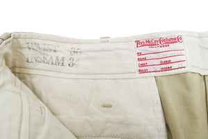 TOYS McCOY Men's Steve McQueen "The Great Escape" Reproduction Chino Pants, Military Trousers, 12.5 oz. Cotton Twill, Slim Straight Fit, Button Fly, Made in Japan (TMP2604, 040 Khaki)