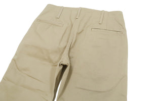 TOYS McCOY Men's Steve McQueen "The Great Escape" Reproduction Chino Pants, Military Trousers, 12.5 oz. Cotton Twill, Slim Straight Fit, Button Fly, Made in Japan (TMP2604, 040 Khaki)