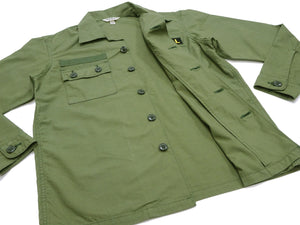 TOYS McCOY Utility Shirt Men's Custom Patched Printed Long Sleeve Button Up Shirt TMS2303 160 Olive