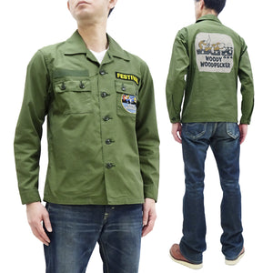 TOYS McCOY Utility Shirt Men's Custom Patched Printed Long Sleeve Button Up Shirt TMS2303 160 Olive